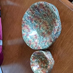 1983 midwest imports bear tin bowls L- (6) S-(17)